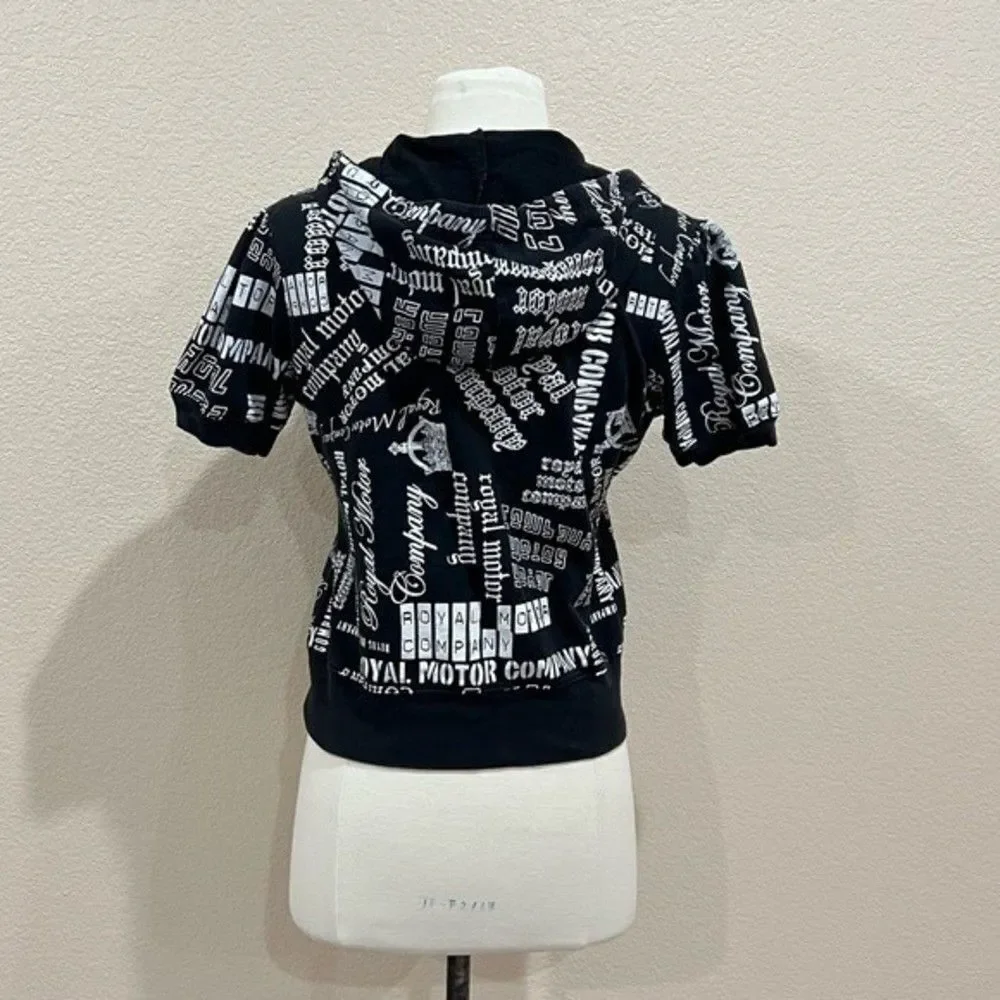 Feathers Royal Motor Company Short Sleeve Full Zip Hoodie Medium - Picture 8 of 16